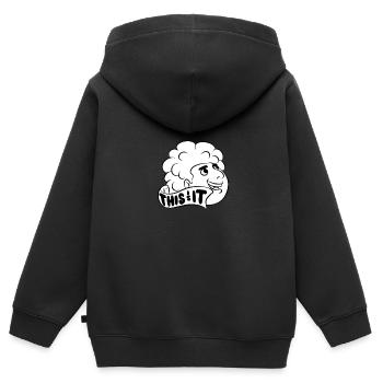 This Is It - Kinder Premium Organic Zip Hoodie - Schwarz - Hinten - AI Model Kid Male (0cm)