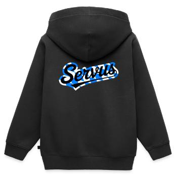 Servus - Sweat Premium à capuche zippé enfant bio - noir - Dos - AI Model Kid Male (0cm)