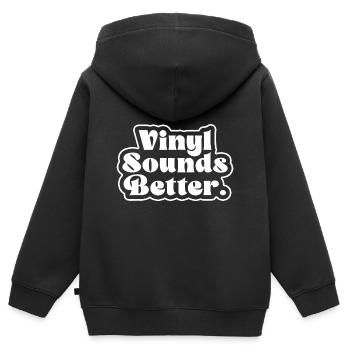 Vinyl Sounds Better - Retro Musikliebhaber - Kinder Premium Organic Zip Hoodie - Schwarz - Hinten - AI Model Kid Male (0cm)
