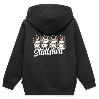 Pferde Stall Geschenk Gbeurtstag Reiten - Kinder Premium Organic Zip Hoodie - Schwarz - Hinten - AI Model Kid Male (0cm)