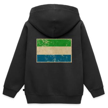 Sierra Leone - Kinder Premium Organic Zip Hoodie - Schwarz - Hinten - AI Model Kid Male (0cm)