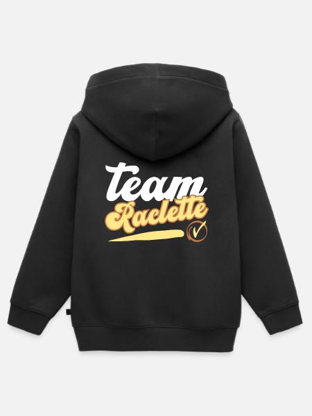 team raclette idée cadeau humour personnalisé - Sweat Premium à capuche zippé enfant bio - noir