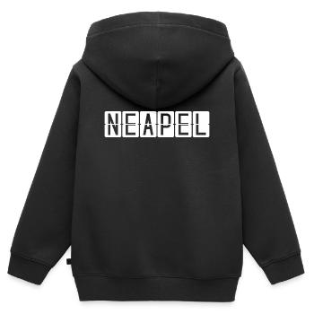Neapel Flughafentafel - Kinder Premium Organic Zip Hoodie - Schwarz - Hinten - AI Model Kid Male (0cm)