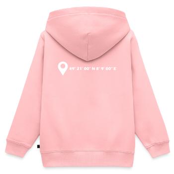 Neustadt an der Weinstraße Koordinaten - Kinder Premium Organic Zip Hoodie - Rosa - Hinten - AI Model Kid Female (0cm)