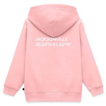 Jacksonville Florida USA Koordinaten - Kinder Premium Organic Zip Hoodie - Rosa - Hinten - AI Model Kid Female (0cm)