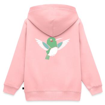 Kolibri - Kinder Premium Organic Zip Hoodie - Rosa - Hinten - AI Model Kid Female (0cm)