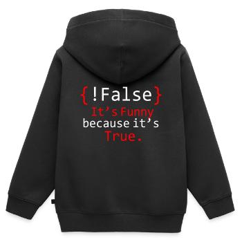 debugging programmer computer science computer nerd - Kids Premium Organic Zip-up Hoodie - black - Back - AI Model Kid Male (0cm)