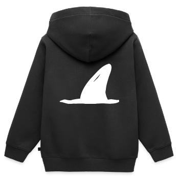 Hai Flosse, Haifischflosse Shirt Shark Kinder Kids - Kinder Premium Organic Zip Hoodie - Schwarz - Hinten - AI Model Kid Male (0cm)