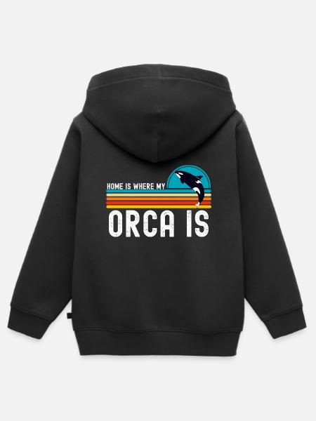 Orca - Kinder Premium Organic Zip Hoodie - Schwarz