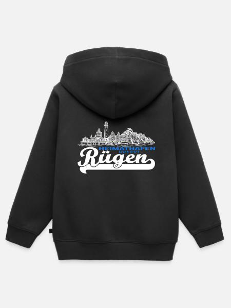 Heimathafen Rügen - Kinder Premium Organic Zip Hoodie - Schwarz