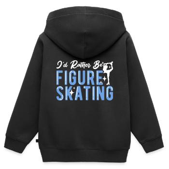 Eiskunstlauf - Kinder Premium Organic Zip Hoodie - Schwarz - Hinten - AI Model Kid Male (0cm)