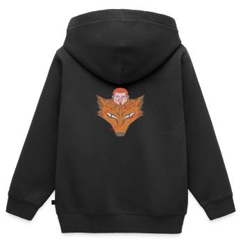 Wolf - Kids Premium Organic Zip-up Hoodie - black - Back - AI Model Kid Male (0cm)
