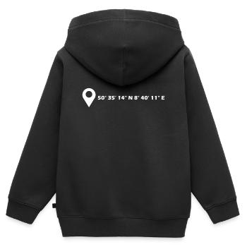 Gießen Koordinaten - Kinder Premium Organic Zip Hoodie - Schwarz - Hinten - AI Model Kid Male (0cm)