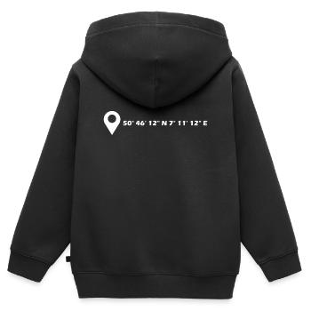 Sankt Augustin Koordinaten - Kinder Premium Organic Zip Hoodie - Schwarz - Hinten - AI Model Kid Male (0cm)