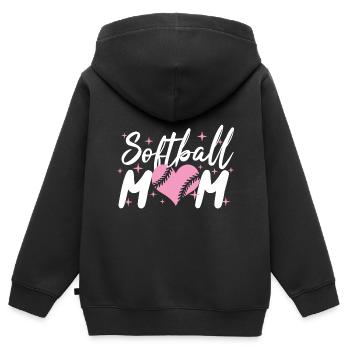 Softball - Sweat Premium à capuche zippé enfant bio - noir - Dos - AI Model Kid Male (0cm)