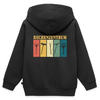 RECHENZENTRUM - Kinder Premium Organic Zip Hoodie - Schwarz - Hinten - AI Model Kid Male (0cm)