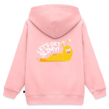 Lass uns schleimige Bananenschnecke bekommen - Kinder Premium Organic Zip Hoodie - Rosa - Hinten - AI Model Kid Female (0cm)