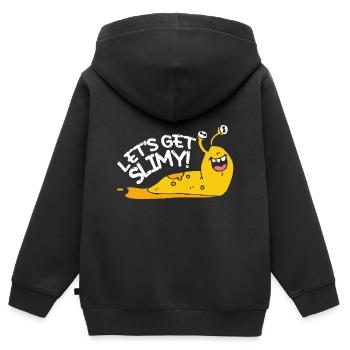Lass uns schleimige Bananenschnecke bekommen - Kinder Premium Organic Zip Hoodie - Schwarz - Hinten - AI Model Kid Male (0cm)