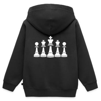 Jeux échecs - Sweat Premium à capuche zippé enfant bio - noir - Dos - AI Model Kid Male (0cm)