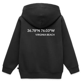Virginia Beach Virginia USA Koordinaten - Kinder Premium Organic Zip Hoodie - Schwarz - Hinten - AI Model Kid Male (0cm)