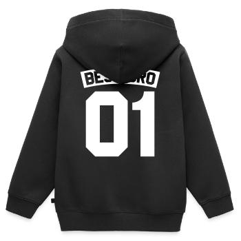 Best Bro - Kinder Premium Organic Zip Hoodie - Schwarz - Hinten - AI Model Kid Male (0cm)