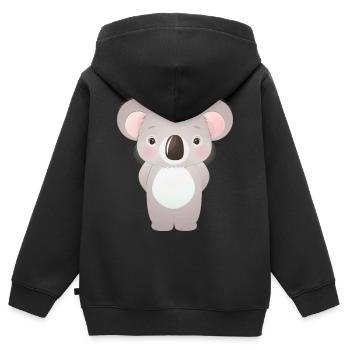 Koala Bear Australie - Sweat Premium à capuche zippé enfant bio - noir - Dos - AI Model Kid Male (0cm)
