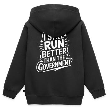 Invalidité due à l’amputation - Sweat Premium à capuche zippé enfant bio - noir - Dos - AI Model Kid Male (0cm)