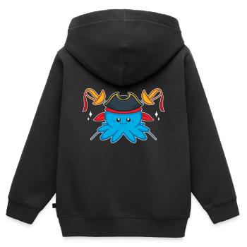 Oktopus - Kinder Premium Organic Zip Hoodie - Schwarz - Hinten - AI Model Kid Male (0cm)