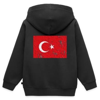 Turkey - Kids Premium Organic Zip-up Hoodie - black - Back - AI Model Kid Male (0cm)