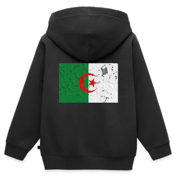 Algerien - Kinder Premium Organic Zip Hoodie - Schwarz - Hinten - AI Model Kid Male (0cm)