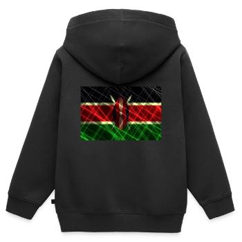 Kenya - Sweat Premium à capuche zippé enfant bio - noir - Dos - AI Model Kid Male (0cm)