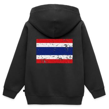 Thaïlande - Sweat Premium à capuche zippé enfant bio - noir - Dos - AI Model Kid Male (0cm)