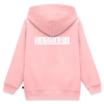Sassari Flughafentafel - Kinder Premium Organic Zip Hoodie - Rosa - Hinten - AI Model Kid Female (0cm)