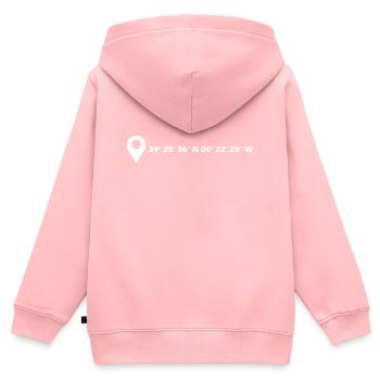 Coordonnées de Valence - Sweat Premium à capuche zippé enfant bio - rose - Dos - AI Model Kid Female (0cm)