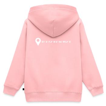 Coordonnées de Langenfeld (Rhénanie) - Sweat Premium à capuche zippé enfant bio - rose - Dos - AI Model Kid Female (0cm)
