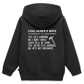 Mineurs de mines - Sweat Premium à capuche zippé enfant bio - noir - Dos - AI Model Kid Male (0cm)