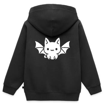 Fledermaus - Kinder Premium Organic Zip Hoodie - Schwarz - Hinten - AI Model Kid Male (0cm)
