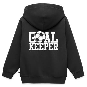 Soccer - Goal Keeper - Kids Premium Organic Zip-up Hoodie - black - Back - AI Model Kid Male (0cm)