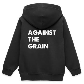 Against the grain - Sweat Premium à capuche zippé enfant bio - noir - Dos - AI Model Kid Male (0cm)