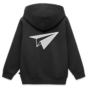 Papierflieger Origami - Kinder Premium Organic Zip Hoodie - Schwarz - Hinten - AI Model Kid Male (0cm)
