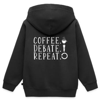 Debattieren Debatte Argumentieren - Kinder Premium Organic Zip Hoodie - Schwarz - Hinten - AI Model Kid Male (0cm)