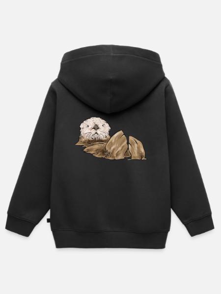 Seeotter - Kinder Premium Organic Zip Hoodie - Schwarz