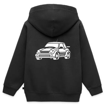Rallye-Fahrzeug - Kinder Premium Organic Zip Hoodie - Schwarz - Hinten - AI Model Kid Male (0cm)