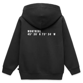 Montreal Kanada Koordinaten - Kinder Premium Organic Zip Hoodie - Schwarz - Hinten - AI Model Kid Male (0cm)