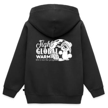 Earth Day Fight Global Warming - Kids Premium Organic Zip-up Hoodie - black - Back - AI Model Kid Male (0cm)