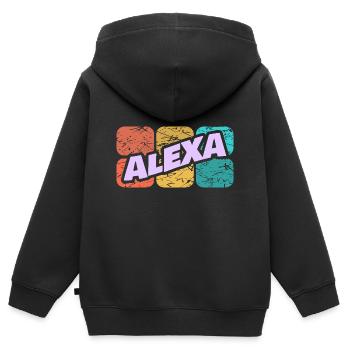 Alexa Alexa - Sweat Premium à capuche zippé enfant bio - noir - Dos - AI Model Kid Male (0cm)