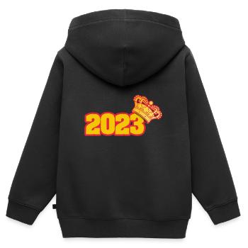 2023 - Sweat Premium à capuche zippé enfant bio - noir - Dos - AI Model Kid Male (0cm)