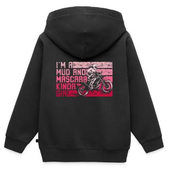 Muddy Dirty Girl Mud Love Gifts Mud u - Kids Premium Organic Zip-up Hoodie - black - Back - AI Model Kid Male (0cm)