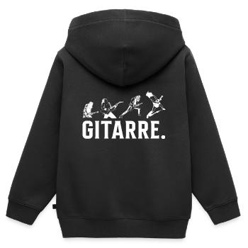 Gitarre - Kinder Premium Organic Zip Hoodie - Schwarz - Hinten - AI Model Kid Male (0cm)