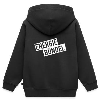 Energie Bündel - Kinder Premium Organic Zip Hoodie - Schwarz - Hinten - AI Model Kid Male (0cm)